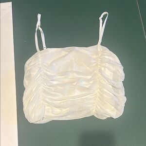 Elegant White Ruched Women's Top